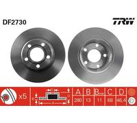 2x Disco freno pieno DF2730 TRW per AUDI A4 B5 A4 B5 Avant