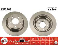 2x Disco freno pieno DF2768 TRW per BMW 5