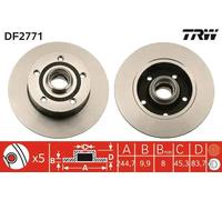 TRW Disco freno DF2771 posteriore pieno per Audi A4 (8D2, B5) 1.8 - 1 pezzo