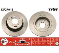2x Disco freno pieno DF2791S TRW per LAND ROVER RANGE ROVER II DISCOVERY II