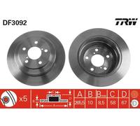2x Disco freno pieno DF3092 TRW per SUBARU LEGACY I LEGACY I Familiare FORESTER