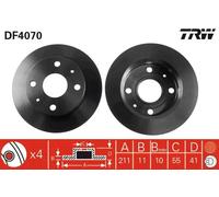 Disco freno TRW DF4070 anteriore, pieno, 1 Pezzo