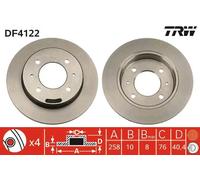 2x Disco freno pieno DF4122 TRW per HYUNDAI LANTRA I LANTRA II ELANTRA III