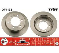 2x Disco freno pieno DF4133 TRW per SSANGYONG DAEWOO