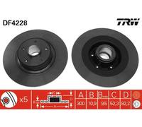 2x Disco freno pieno DF4228 TRW per RENAULT VEL SATIS