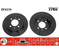 2x Disco freno pieno DF4319 TRW per MITSUBISHI CARISMA CARISMA Tre volumi