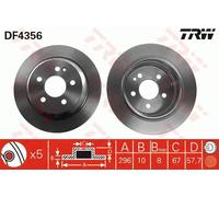 2x Disco freno pieno DF4356 TRW per MERCEDES-BENZ VITO / MIXTO Furgone VIANO
