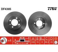 2x TRW DF4365 Disco Freno per MG Tf Mgf Rd