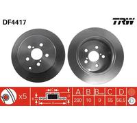 2x Disco freno pieno DF4417 TRW per TOYOTA AVENSIS Familiare AVENSIS