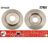 2x Disco freno pieno DF4420 TRW per MAZDA 5 3 Tre volumi 3