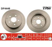 Disco freno TRW DF4446 posteriore, pieno, 1 Pezzo