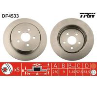 2x Disco freno pieno DF4533 TRW per CHRYSLER DODGE PLYMOUTH