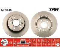 2x Disco freno pieno DF4546 TRW per RENAULT ESPACE III AVANTIME