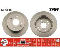 2x Disco freno pieno DF4815 TRW per HONDA ACCORD VI ACCORD VI Hatchback