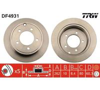 2x Disco freno pieno DF4931 TRW per JEEP DODGE CHRYSLER