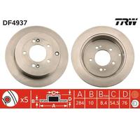 2x Disco freno pieno DF4937 TRW per HYUNDAI KIA