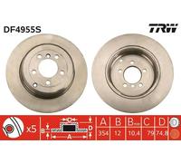 2x Disco freno pieno DF4955S TRW per LAND ROVER RANGE ROVER III RANGE ROVER II