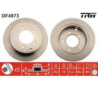 2x Disco freno pieno DF4973 TRW per MITSUBISHI LANCER VIII LANCER VIII Sportback