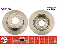 2x Disco freno pieno DF6106 TRW per BMW Z4 Roadster