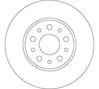 2x Disco freno pieno DF6228 TRW per FIAT 500L