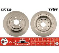 Disco freno TRW DF7329 posteriore, pieno, 1 Pezzo