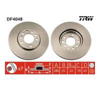 Disco freno TRW DF4048 anteriore, ventilato, altamente carbonizzato, 1 Pezzo