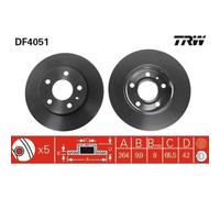 2X Disco Freno Trw DF4051 per Opel Vauxhall Chevrolet Assale Posteriore