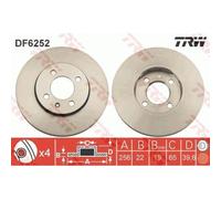 2X Disco Freno Trw DF6252 per Seat Skoda VW Assale Anteriore