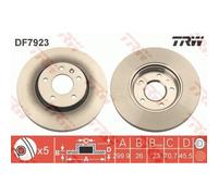 2X Disco Freno Trw DF7923 per Opel Vauxhall Chevrolet Chevrolet (sgm)