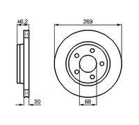 2x Disco freno ventilato 0 986 478 316 BOSCH per AUDI 100 C3 Tre volumi A8 D2