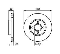 2x Disco freno ventilato 0 986 478 427 BOSCH per FORD SCORPIO II MONDEO II