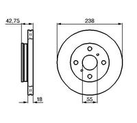 2x Disco freno ventilato 0 986 478 438 BOSCH per TOYOTA STARLET