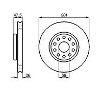 2x Disco freno ventilato 0 986 478 460 BOSCH per LANCIA ALFA ROMEO