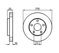 2x Disco freno ventilato 0 986 478 486 BOSCH per OPEL SINTRA