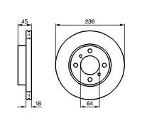 Disco freno BOSCH 0 986 478 572 anteriore, ventilato, 1 pezzo