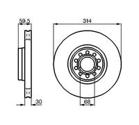 2x Disco freno ventilato 0 986 478 617 BOSCH per AUDI 100 C4 Tre volumi A8 D2