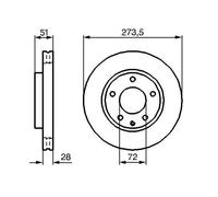 BOSCH Set Dischi Freno BD907 - Dischi Freno Solidi di Ghisa di 274mm - Asse Anteriore - Conformi al regolamento ECE-R90 - Lunga Durata e Anticorrosione - 2 Dischi