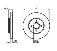 2x Disco freno ventilato 0 986 479 048 BOSCH per FORD FOCUS I Turnier FOCUS I
