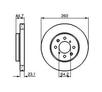2x Disco freno ventilato 0 986 479 226 BOSCH per HONDA CIVIC VII Hatchback