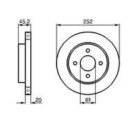 2x Disco freno ventilato 0 986 479 238 BOSCH per NISSAN ALMERA I