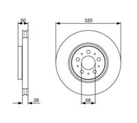 2x Disco freno ventilato 0 986 479 321 BOSCH per VOLVO S80 I V70 II S60 I