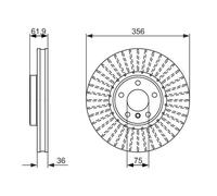 Bosch Disco freno 0 986 479 349 ventilato per BMW X5 2 pezzi