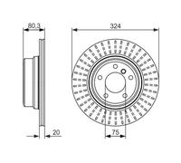 Bosch Disco freno 0 986 479 350 – Ventilato Posteriore per BMW X5 E53 (2 pezzi)