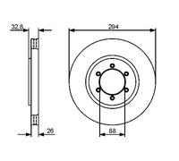 2x Disco freno ventilato 0 986 479 416 BOSCH per SSANGYONG REXTON / REXTON II