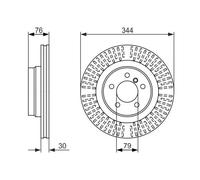 2x Disco freno ventilato 0 986 479 489 BOSCH per LAND ROVER RANGE ROVER III
