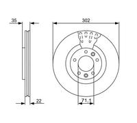 2x Disco freno ventilato 0 986 479 500 BOSCH per CITROËN C6