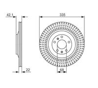 2x Disco freno ventilato 0 986 479 591 BOSCH per VW AUDI