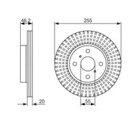 2x Disco freno ventilato 0 986 479 616 BOSCH per TOYOTA IQ