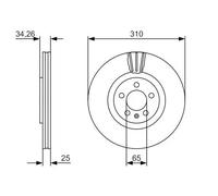 2x Disco freno ventilato 0 986 479 642 BOSCH per SEAT AUDI VW