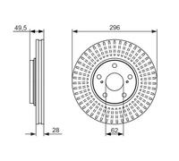 2x Disco freno ventilato 0 986 479 664 BOSCH per LEXUS TOYOTA